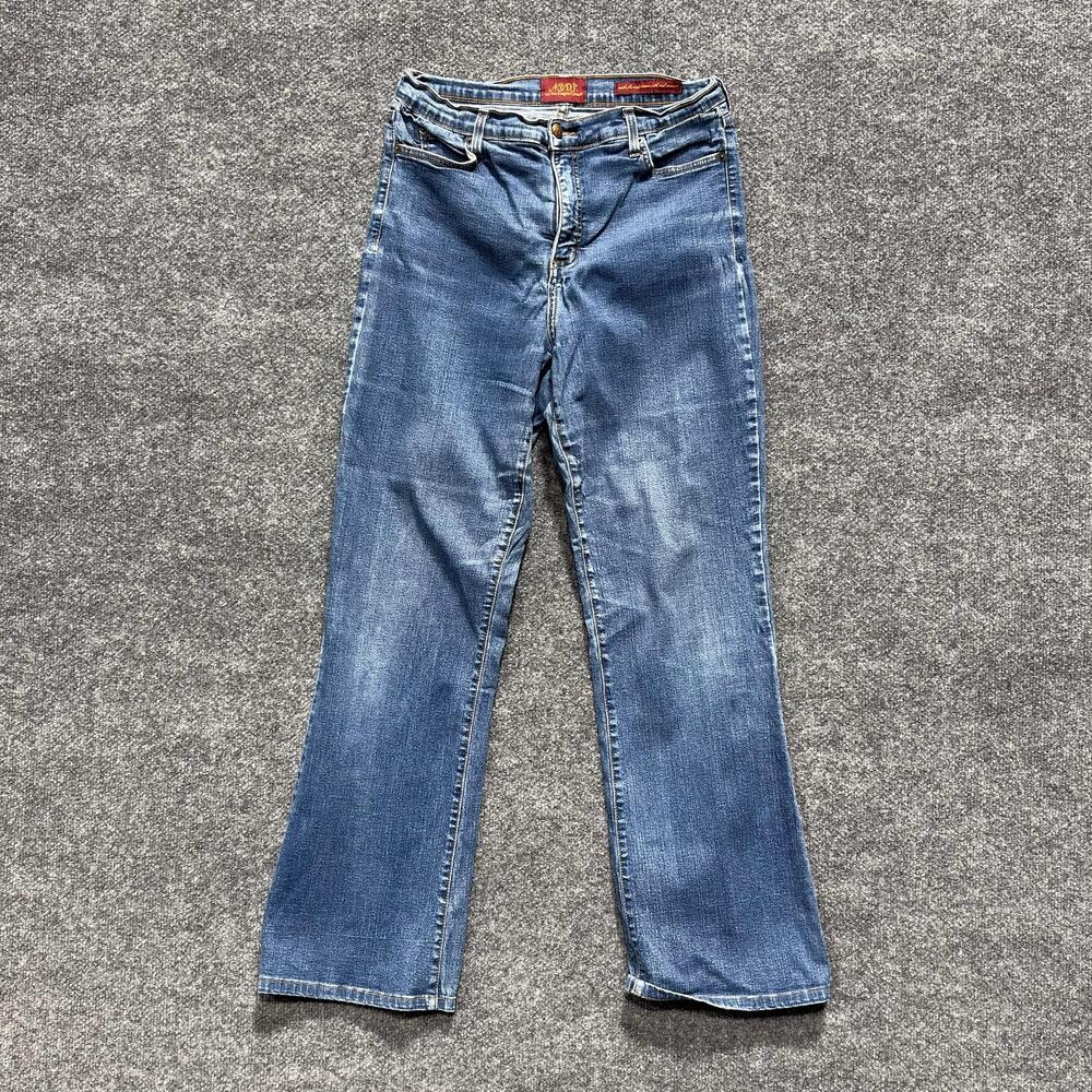 NYDJ Jeans Womens 12 Blue Bootcut Mid Rise Stretch Denim Pants Made USA